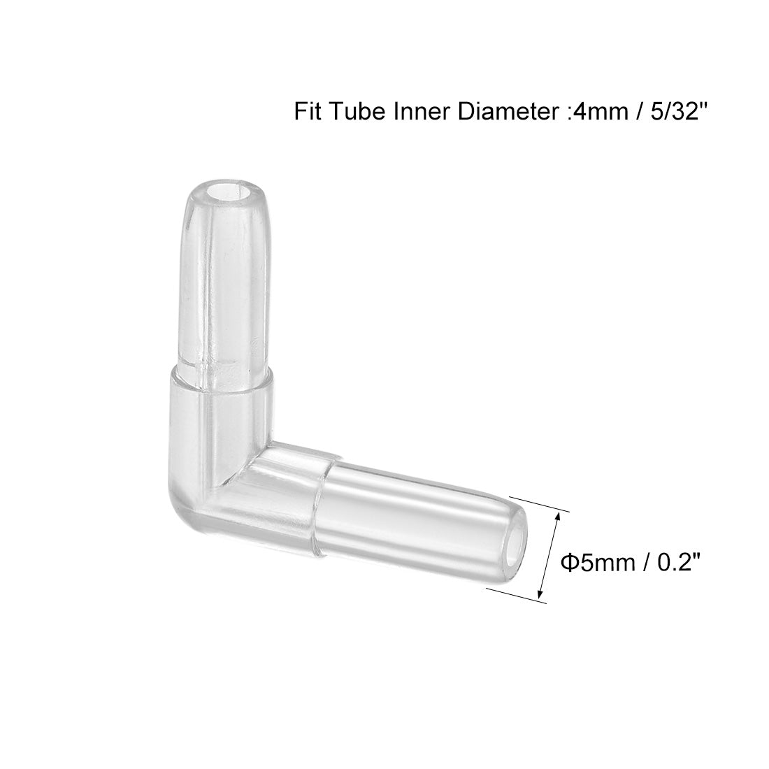 uxcell Uxcell Luftventilanschluss Kunststoff Inline Schlauch Rückschlagventile 4mm Fischbecken L-förmig, 10 Stück