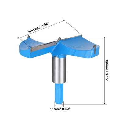 Harfington Uxcell Forstner Wood Boring Drill Bits 100mm Dia Hole Saw Carbide Tip Hexagon Shank Cutting for Hinge Plywood MDF CNC Tool