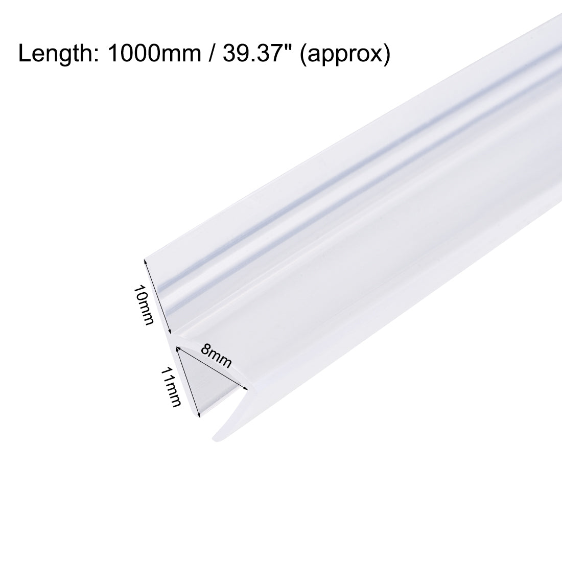 uxcell Uxcell Türunterseite Dichtungsstreifen Rahmenlose Duschtür aus Glas H-Typ mit 3/8 Zoll (10 mm) Tropfleiste 5/16 Zoll (8mm) Glas x 39.37 Zoll (1000 mm) Länge