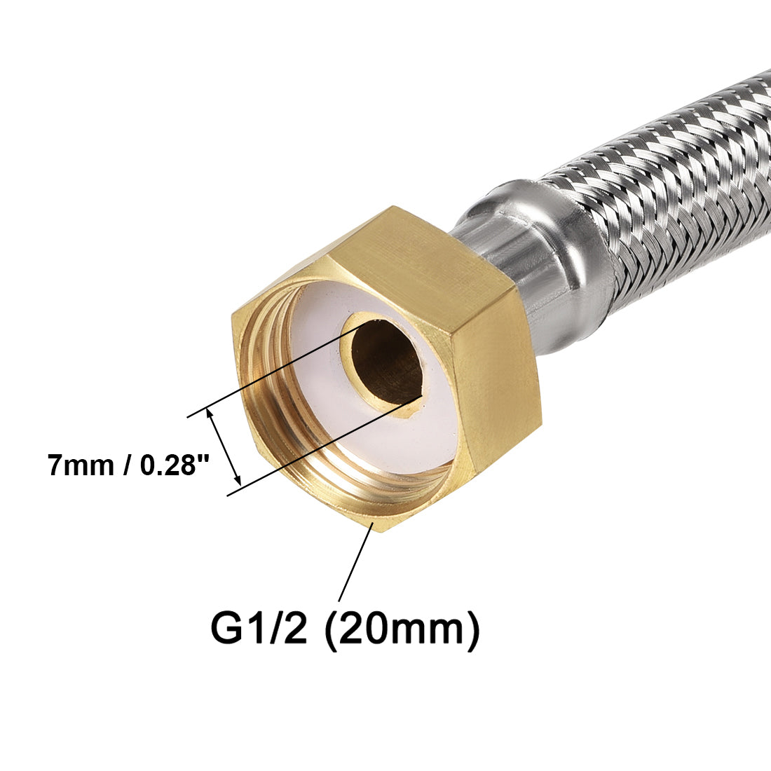 Harfington SUS304 G1/2 Female x G1/2 Female Faucet Supply Connector