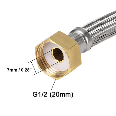 Harfington Uxcell Faucet Supply Line Connector 304 Stainless Steel Hose Brass Nut