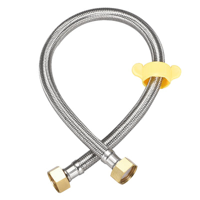 Harfington Uxcell Faucet Supply Line Connector 304 Stainless Steel Hose Brass Nut