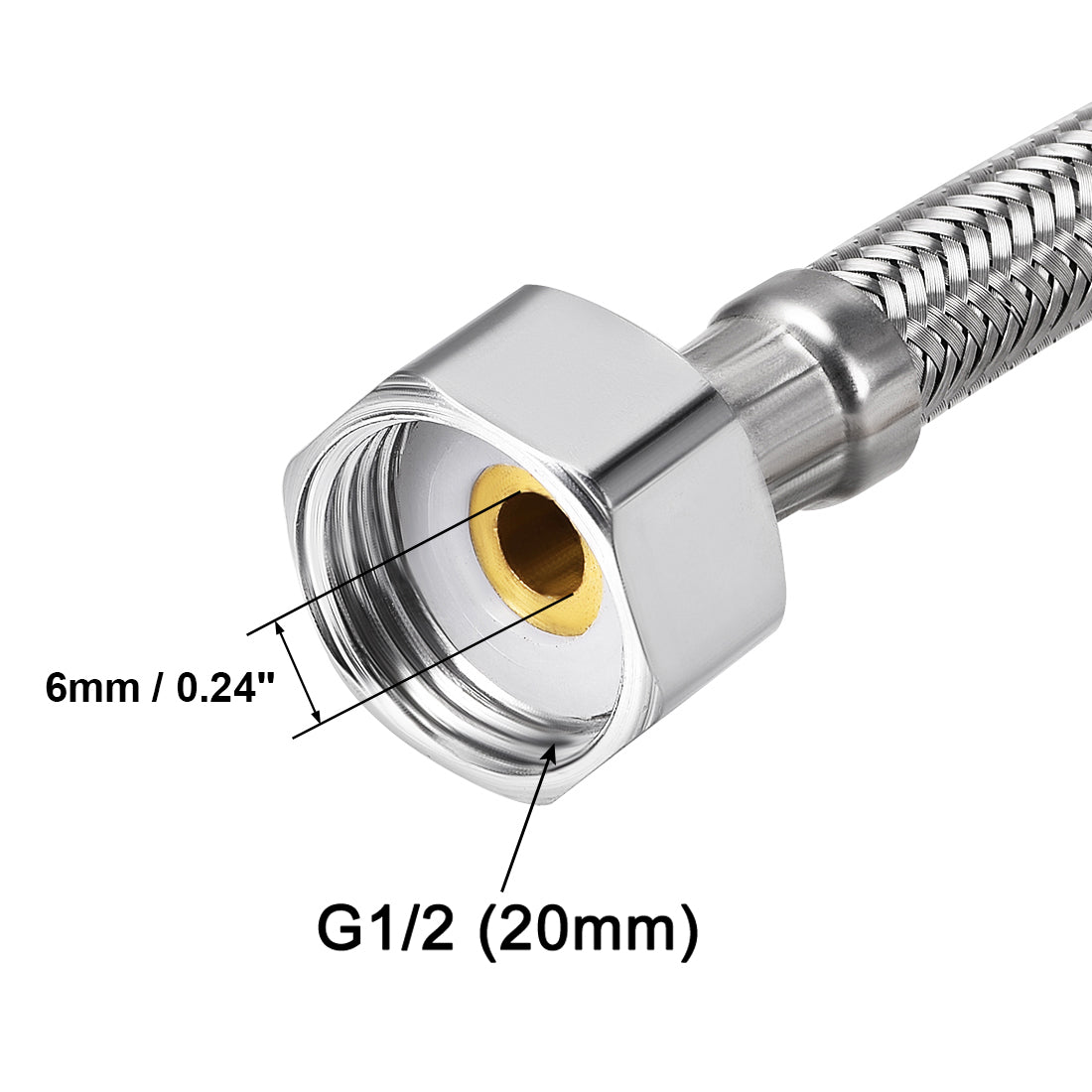 uxcell Uxcell Faucet Supply Line Connector 304 Stainless Steel Hose 2Pcs