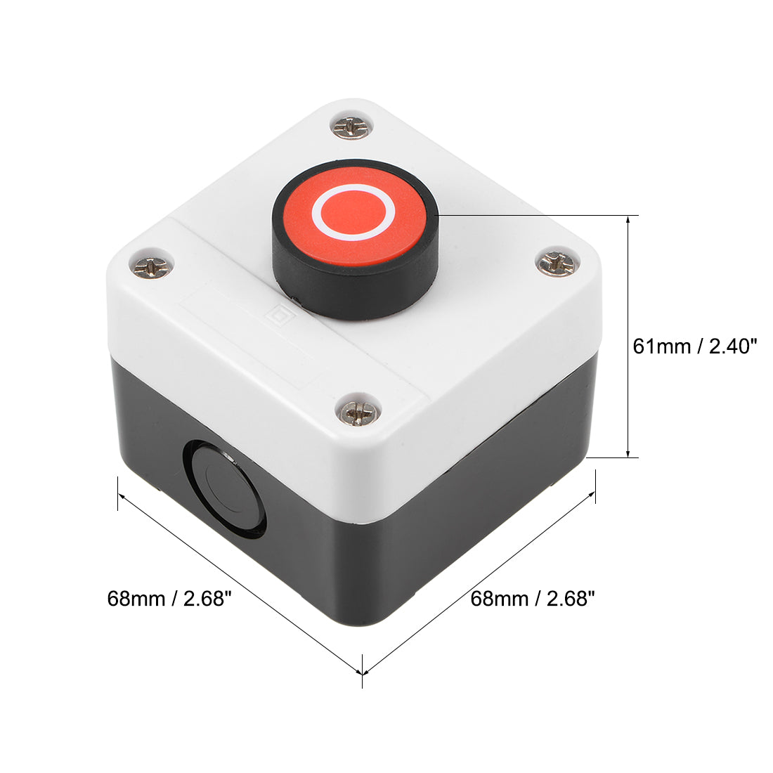 uxcell Uxcell Push Button Switch Station Momentary NC Red, 600V 10A