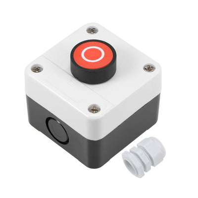 Harfington Uxcell Push Button Switch Station Momentary NC Red, 600V 10A