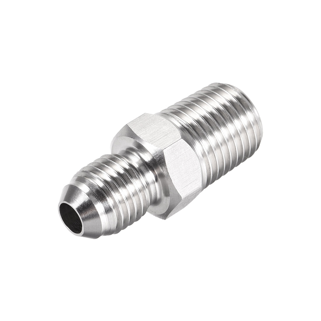 uxcell Uxcell Hex Nipple 1/4 NPT x 7/16-20UNF 304 Stainless Steel Pipe Tube Fitting 4Pcs