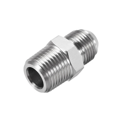 Harfington Uxcell Hex Nipple 1/2 NPT x 3/4-16UNF 304 Stainless Steel Pipe Tube Fitting