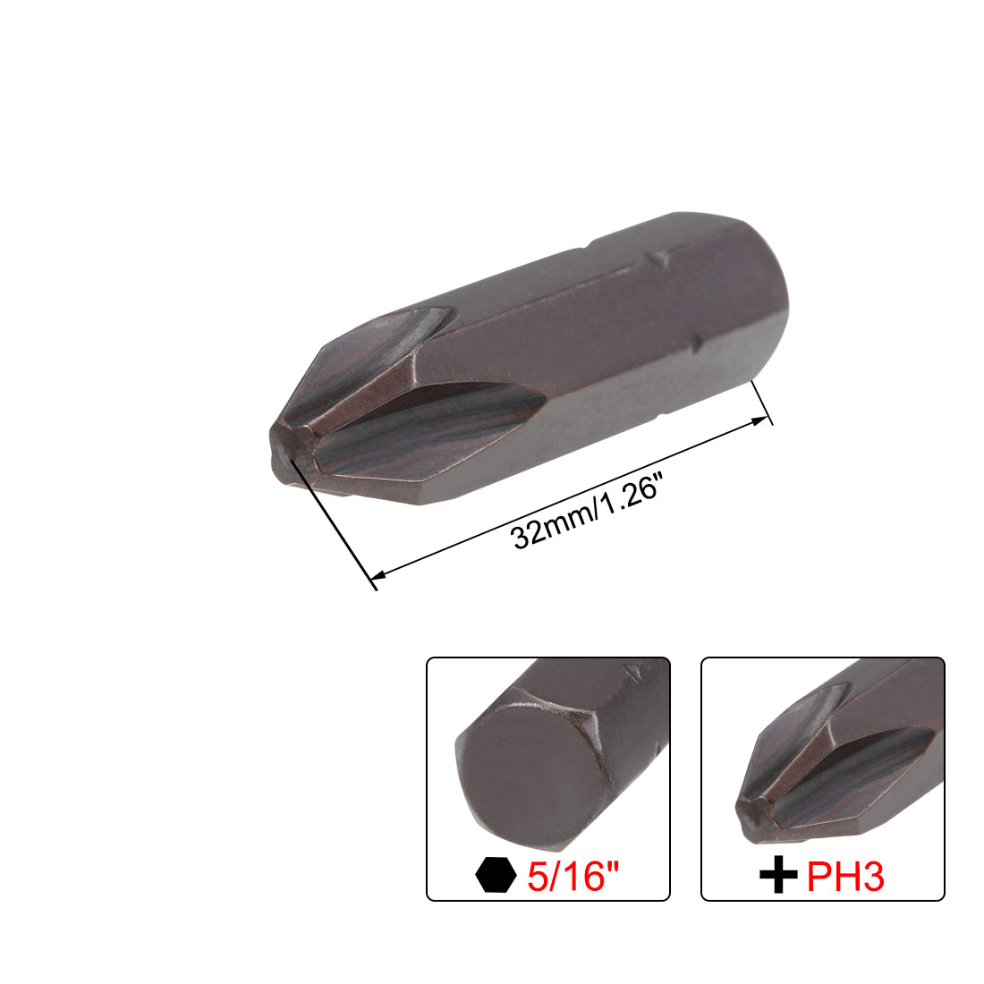 uxcell Uxcell Kreuzschraubendreher Sechskantschaft magnetischer Schraubendreherbit S2 Schraubenzieher Bit Länge 5 / 16inch * 32 * PH3 PC