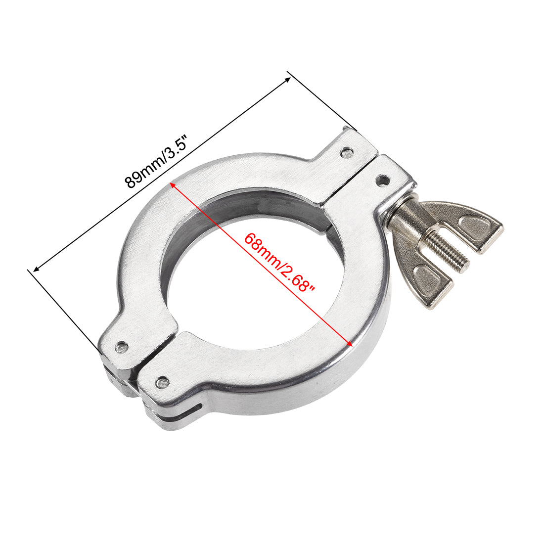 uxcell Uxcell Vacuum Clamp 68mm x 46mm KF40 Single Pin Clamp Wing Nut w Center Ring