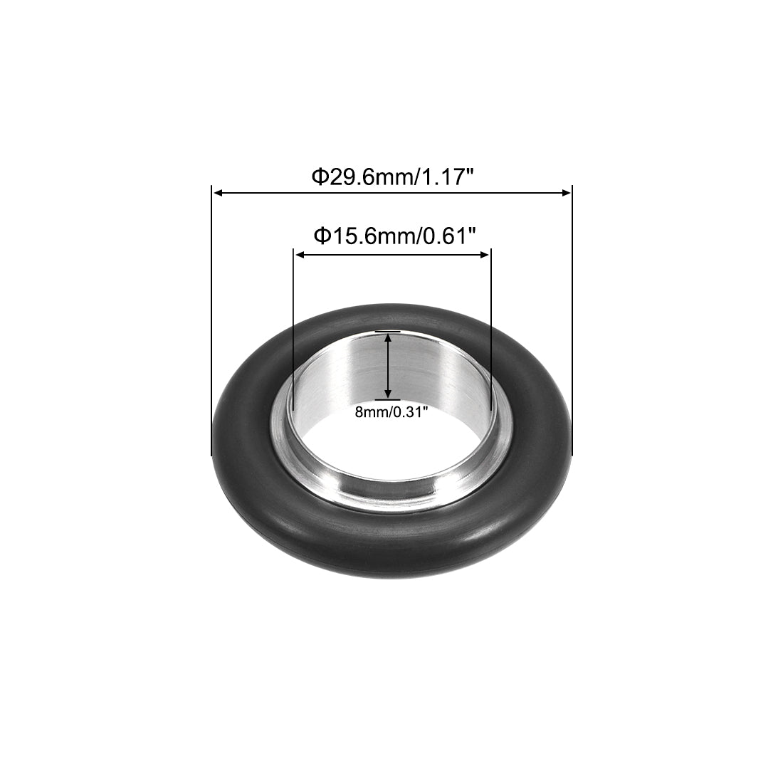 uxcell Uxcell Zentrierring KF-16 Vakuumanschlüsse ISO-KF Flansch 29,6mm x 15,6mm Fluorkautschuk O-Ring