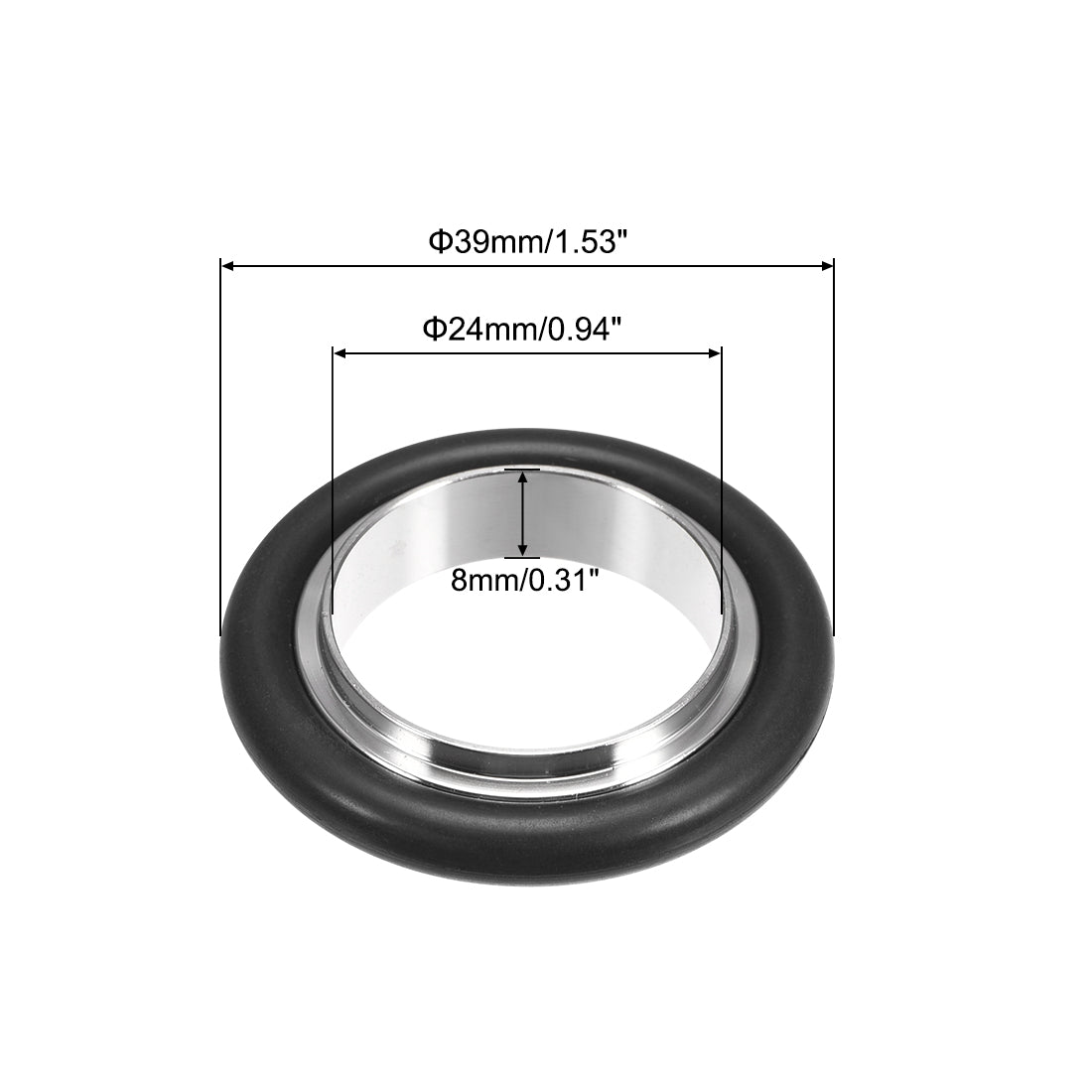 uxcell Uxcell 2 Stk. Zentrierring KF-16 Vakuumanschlüsse ISO-KF Flansch 39mm x 24,5mm Fluorkautschuk O-Ring