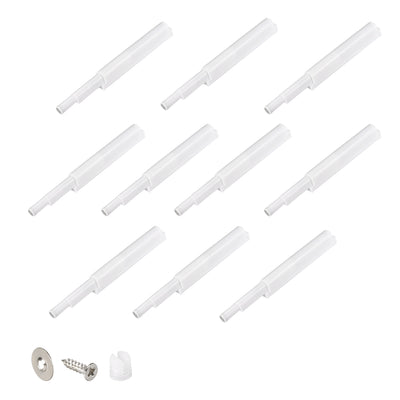 Harfington Uxcell Magnetic Touch Catch Latch Push To Open System Damper Buffer for Cabinet Door Cupboard White 10 Sets