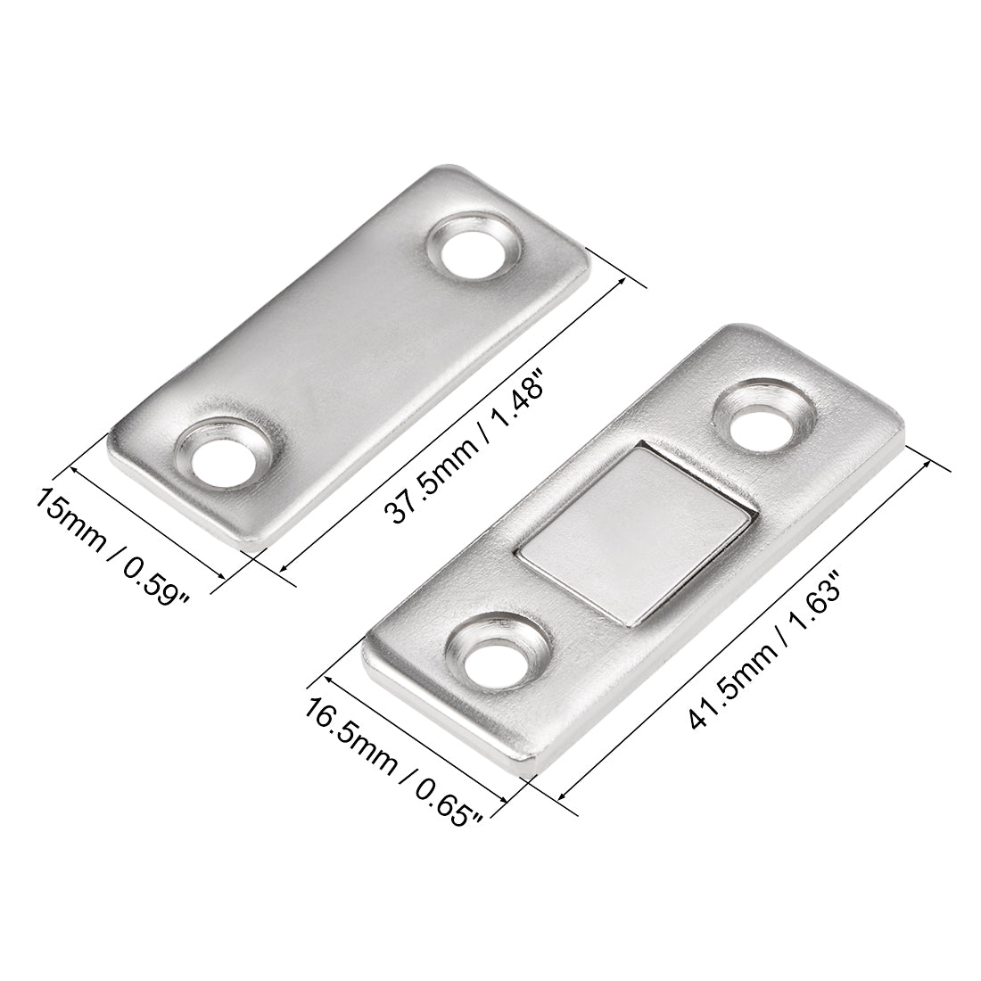 uxcell Uxcell Thin Magnetic Cabinet Door Catch Metal Magnet Latches 41.5 x 16.5 x 3mm 2pcs