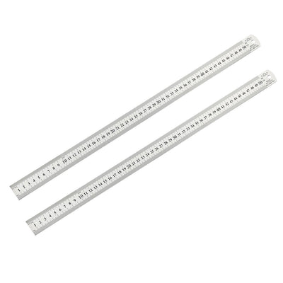 Harfington Uxcell Straight Ruler 500mm 20 Inch Metric Stainless Steel Measure Tool with Hanging Hole 2pcs