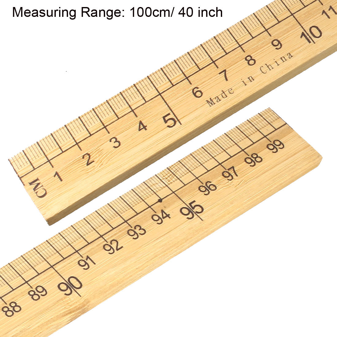 uxcell Uxcell Straight Ruler 1m 40 Inch Metric / Imperial Egde Scale Bamboo Ruler 100cm Measuring Tool