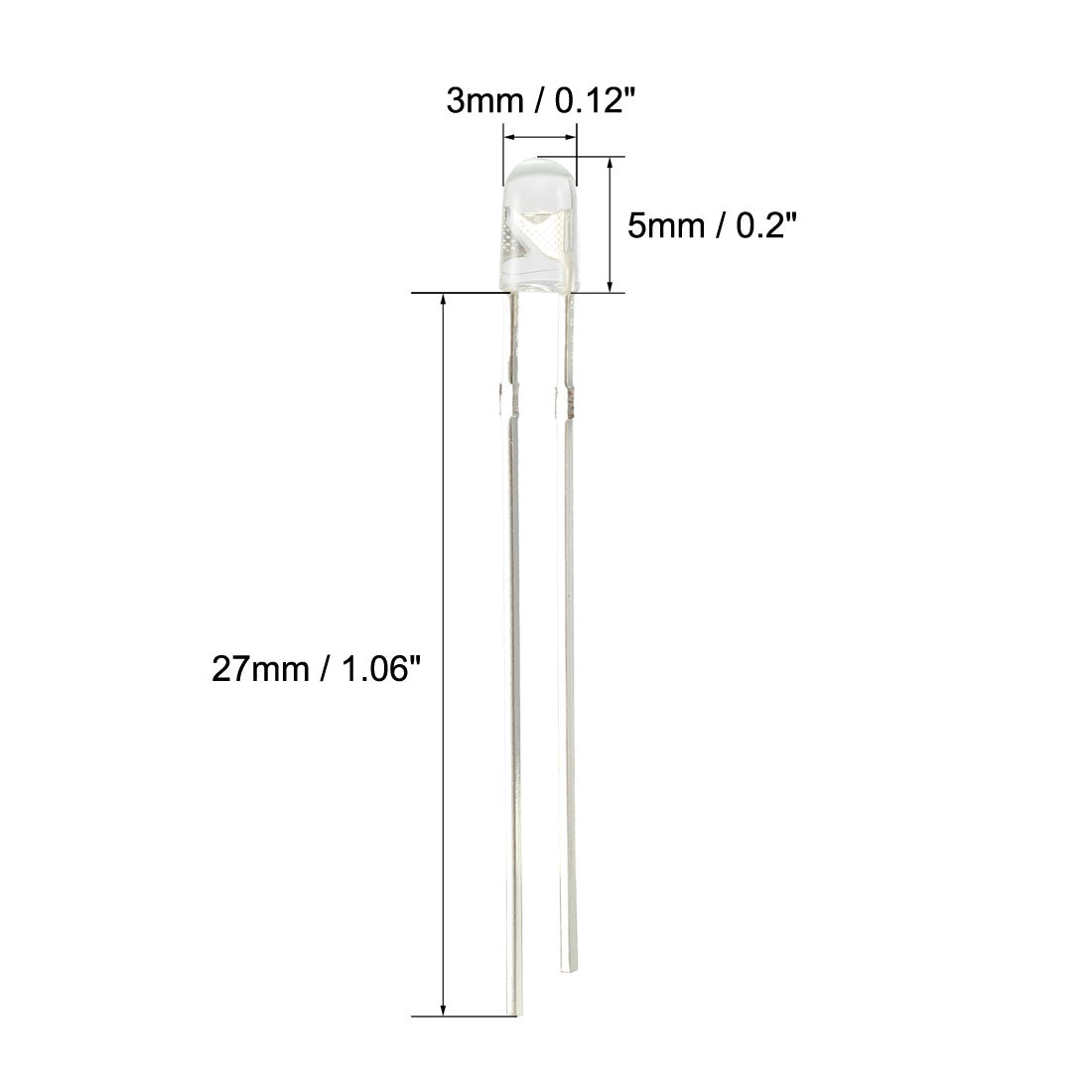 uxcell Uxcell 20pcs 3mm 850nm Infrared Emitter Diode DC 1.5V LED IR Emitter Clear Round Head