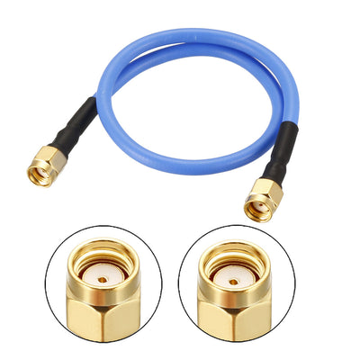 Harfington Uxcell RP-SMA Male to RP-SMA Male RG402 RF Coaxial Coax Cable 0.3Meter/1Ft