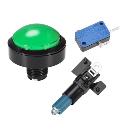 Harfington Uxcell Game Push Button 62mm Round 12V LED Illuminated Push Button Switch Red 2pcs