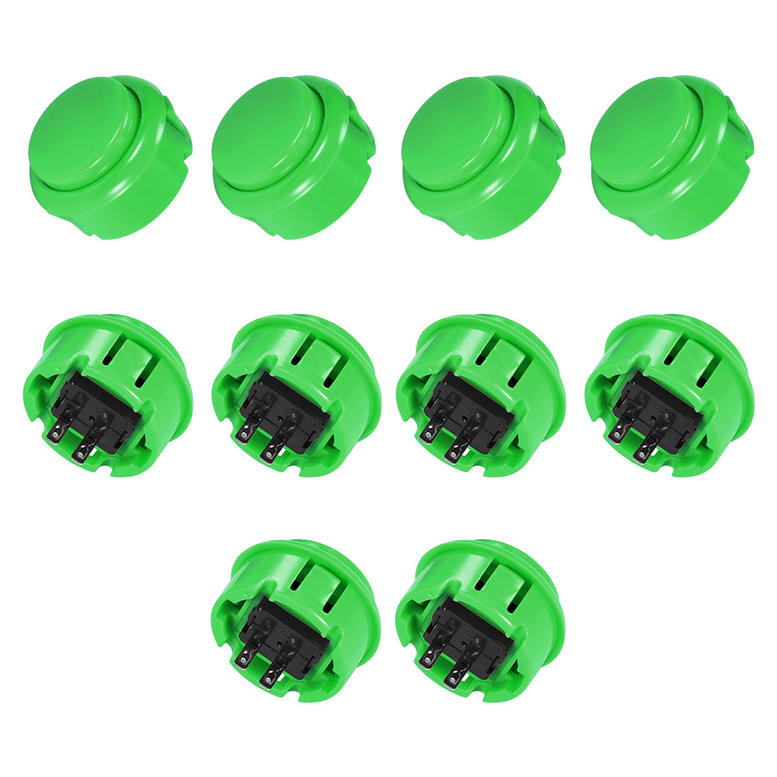 uxcell Uxcell 30mm Mounting Momentary Game Push Button Round for Video Games Green 10pcs