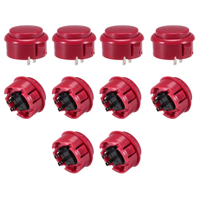 Harfington Uxcell 30mm Mounting Hole Momentary Game Push Button Switch  for Arcade Video Games Red 10pcs