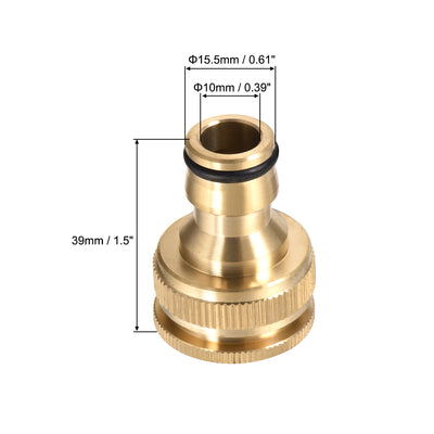 Harfington Uxcell Brass Faucet Tap Quick Connector G1/2 G3/4 Female Thread Hose Pipe Adapter 4pcs