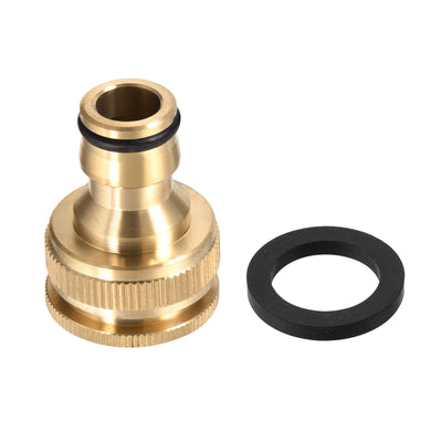 Harfington Uxcell Brass Faucet Tap Quick Connector G1/2 G3/4 Female Thread Hose Pipe Adapter 4pcs