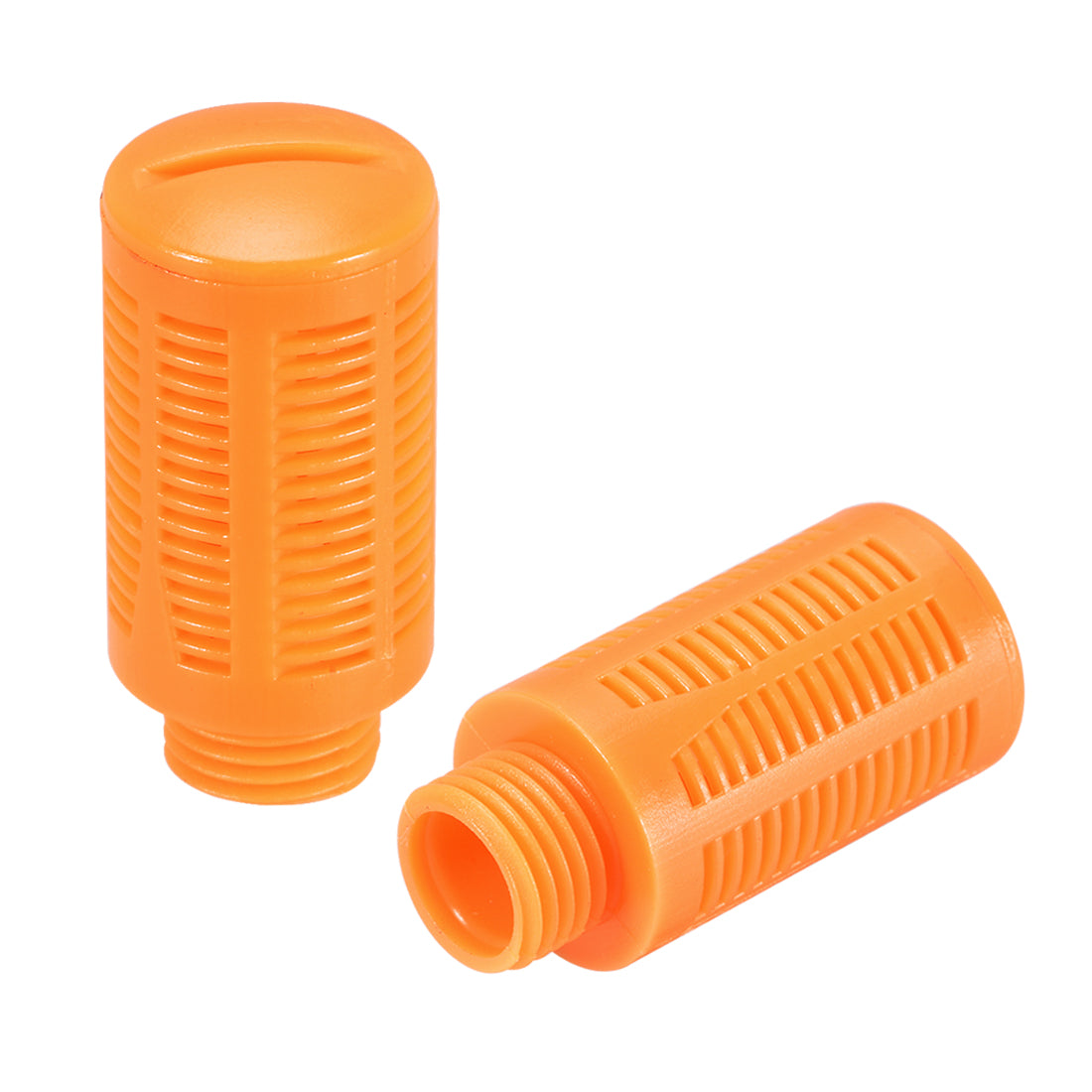 uxcell Uxcell 2Stk. Kunststoff Pneumatische Schalldämpfer Auspuff Luftleitung Durchflussregel Orange G1 / 4 "