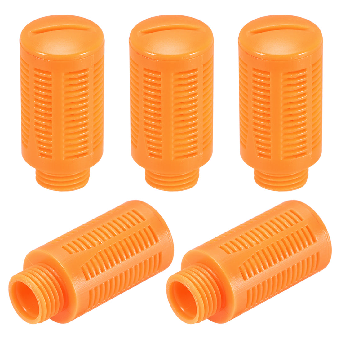 uxcell Uxcell 5Stk. Kunststoff Pneumatische Schalldämpfer Auspuff Luftleitung Durchflussregel Orange G1 / 4 "