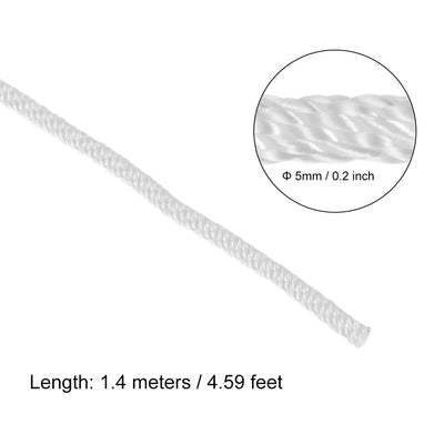 Harfington Uxcell Rückstoßstartseil 5mm Durchm. 1,4m 4,6ft Nylon Zugschnur für 173F 188F 190F Rasenmäher Trimmer Kettensäge Motorteile