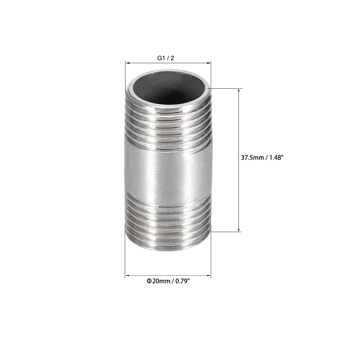 uxcell Uxcell Stainless Steel 304 Cast Pipe Fittings Coupling Fitting 1/2 x 1/2 G Male