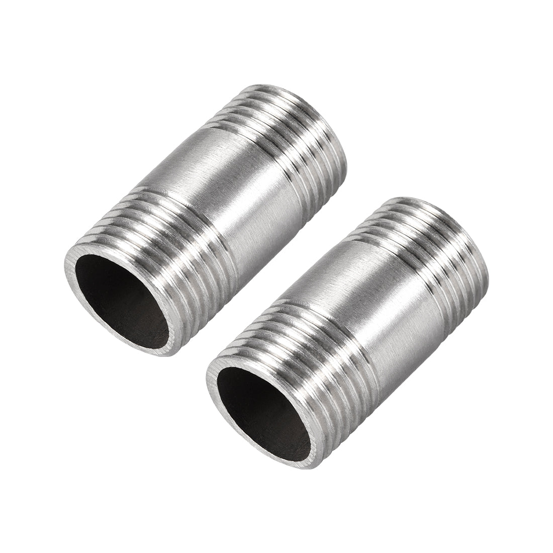 uxcell Uxcell Stainless Steel 304 Cast Pipe Fittings Coupling Fitting 1/2 x 1/2 G Male 2pcs