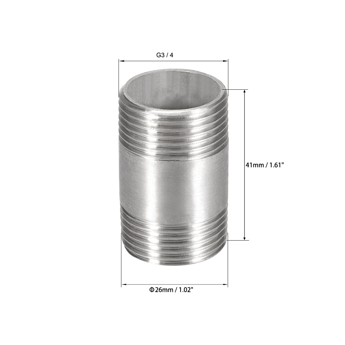 uxcell Uxcell Stainless Steel 304 Cast Pipe Fittings Coupling Fitting 3/4 x 3/4 G Male