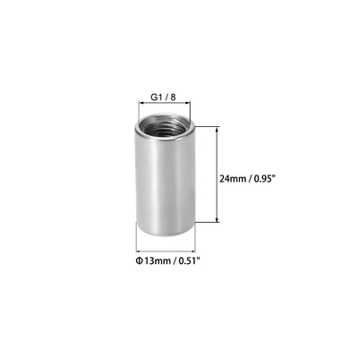 Harfington Uxcell rostfreier Stahl 304 Gussrohr Rohrverschraubung Kupplung G Innengewinde G1 / 8 x G1 / 8 (1 Stück)