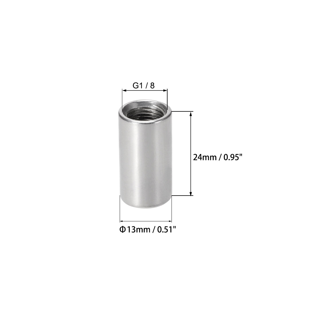 uxcell Uxcell Stainless Steel 304 Cast Pipe Fittings Coupling Fitting 1/8 x 1/8 G Female 2pcs