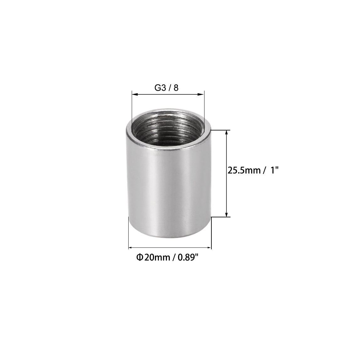 uxcell Uxcell rostfreier Stahl 304 Gussrohr Rohrverschraubung Kupplung G Innengewinde G3 / 8 x G3 / 8 (1 Stück)