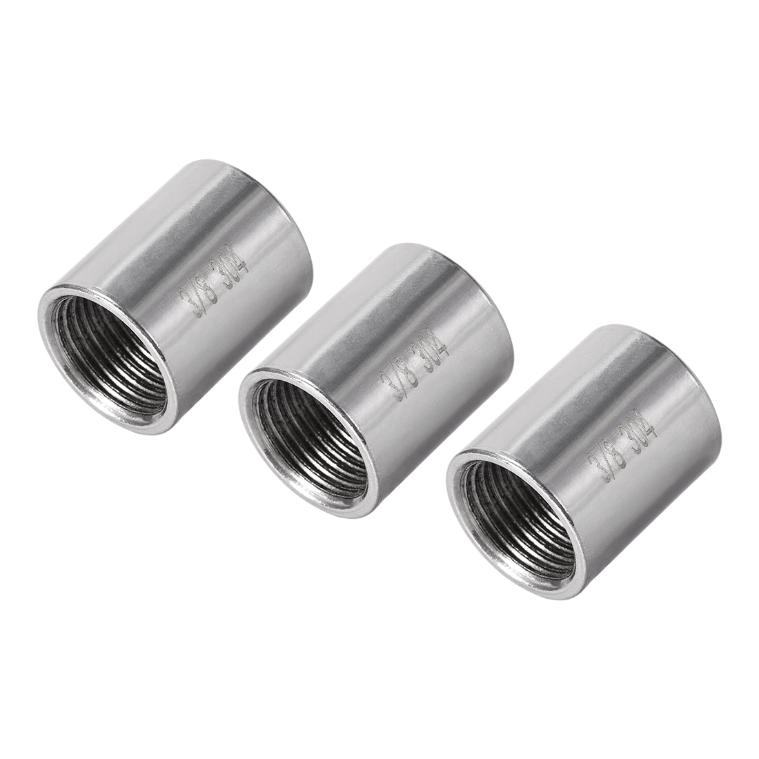 uxcell Uxcell Stainless Steel 304 Cast Pipe Fittings Coupling Fitting 3/8 x 3/8 G Female 3pcs