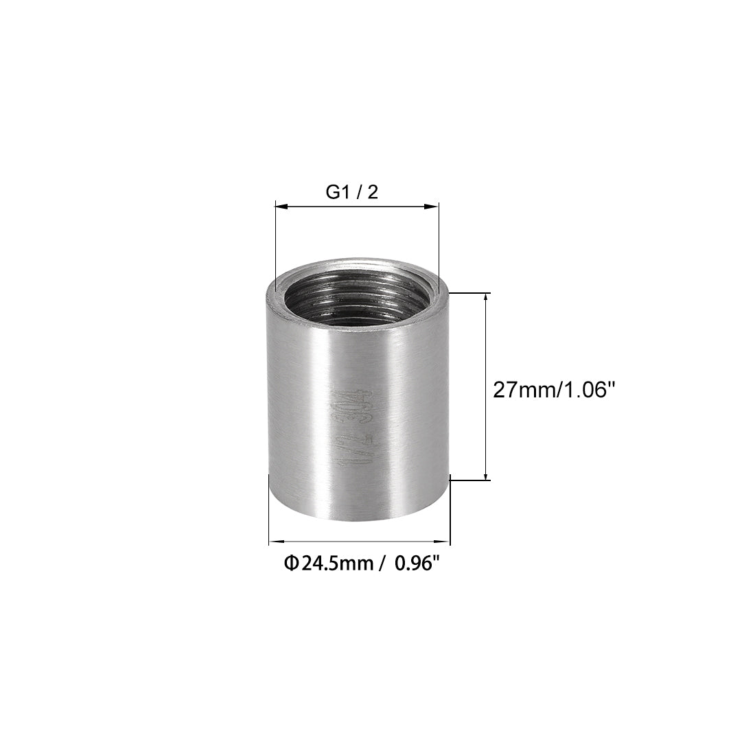 uxcell Uxcell Stainless Steel 304 Cast Pipe Fittings Coupling Fitting 1/2 x 1/2 G Female