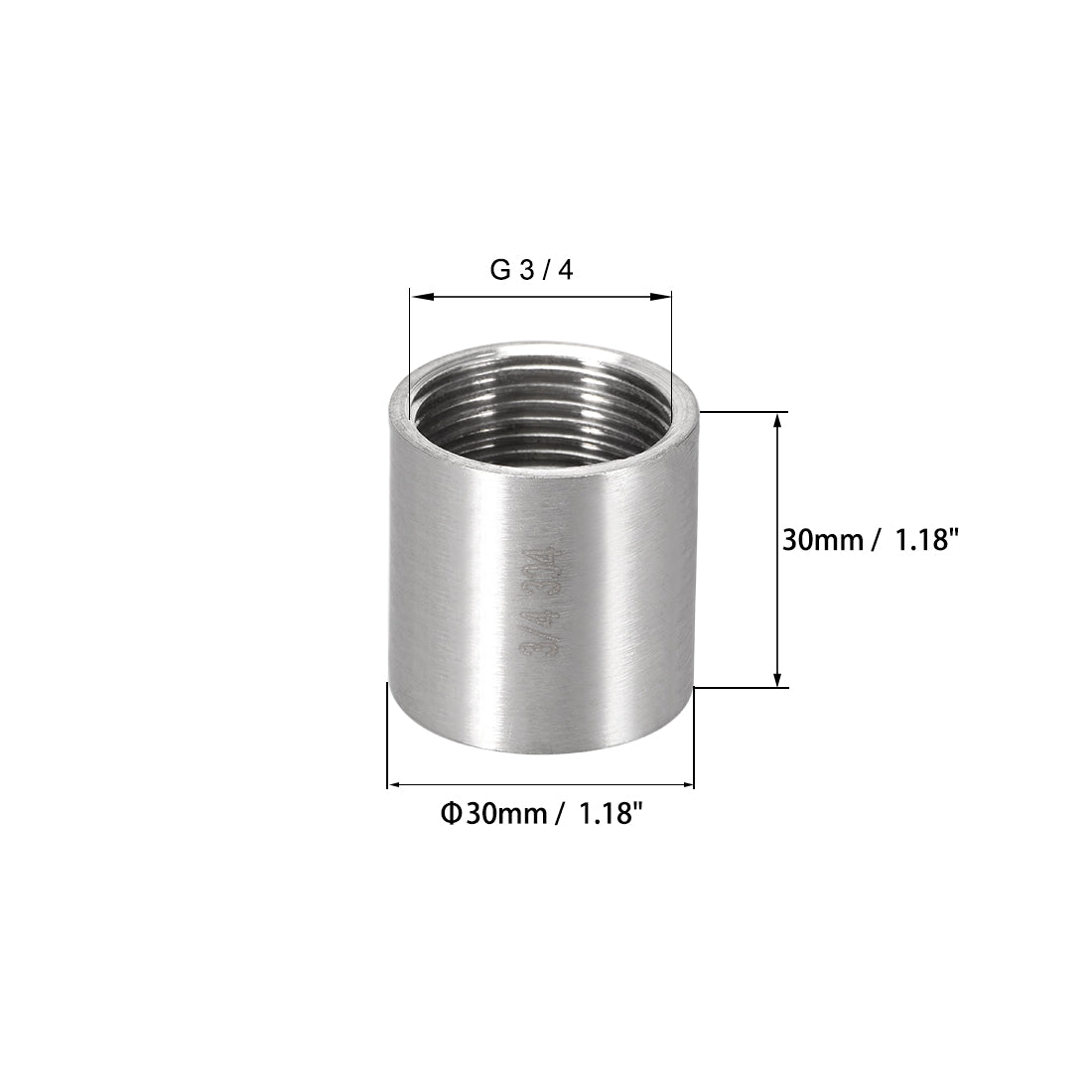 uxcell Uxcell Stainless Steel 304 Cast Pipe Fittings Coupling 3/4 x 3/4 G Female 2pcs