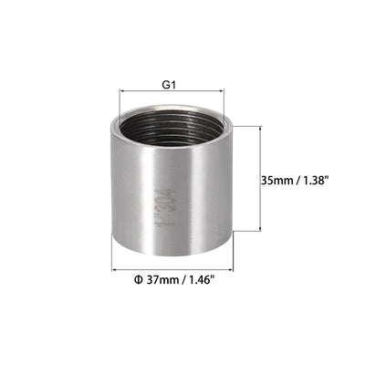 Harfington Uxcell rostfreier Stahl 304 Gussrohr Rohrverschraubung Kupplung G Innengewinde G1 x G1 (1 Stück)