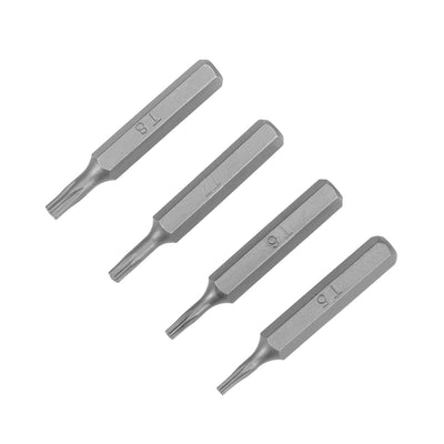 Harfington Uxcell Schraubendreherbit Satz Sechskantschaft magnetischer Bohrkopf Satz S2 Werkzeug Länge 4pcs 5/32 * T5-T8 * 28mm