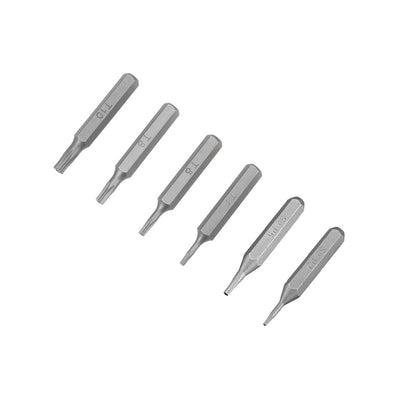 Harfington Uxcell Schraubendreherbit Satz Sechskantschaft magnetischer Bohrkopf Satz S2 Werkzeug Länge 6 Stück H5/32 * T4-T10 / P2-P5 * 28mm