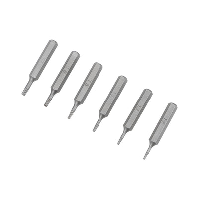 Harfington Uxcell Schraubendreherbit Satz Sechskantschaft magnetischer Bohrkopf Satz S2 Werkzeug Länge 6 stücke H5/32 * T2-T7 * 28mm