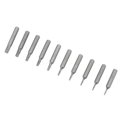 Harfington Uxcell Schraubendreherbit Satz Sechskantschaft magnetischer Bohrkopf Satz S2 Werkzeug Länge 10 stücke H5/32 * T2-T20 * 28mm