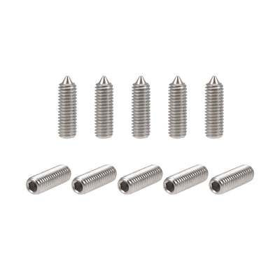 Harfington Uxcell 40Pcs M5x16mm Internal Hex Socket Set Grub Screws Cone Point 304 Stainless Steel Screw