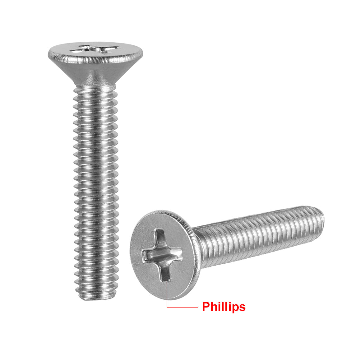 uxcell Uxcell M4x20mm Flat Head Machine Screws Phillips Cross Screw 304 Stainless Steel Fasteners Bolts 50Pcs