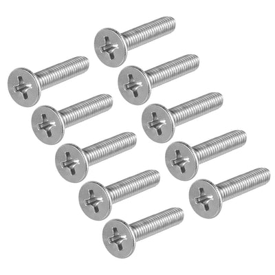 Harfington Uxcell M4x20mm Flat Head Machine Screws Phillips Cross Screw 304 Stainless Steel Fasteners Bolts 50Pcs