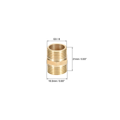 Harfington Uxcell Messing Rohrverbindungsstück Gerade Sechskant Kupplung Schlauchanschlüsse Außengewinde Gold G3 / 8 x G3 / 8 (2 Stück)