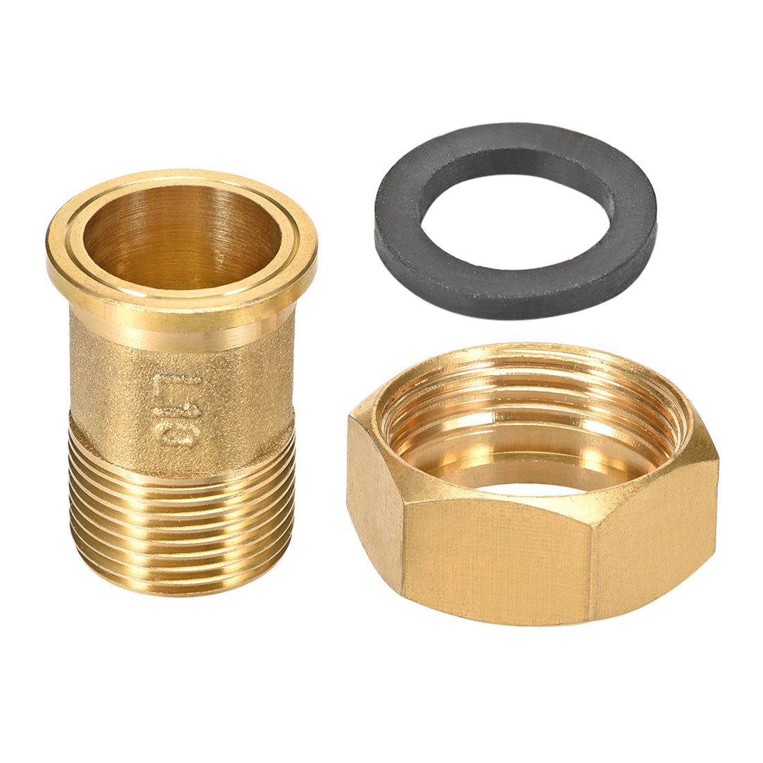 uxcell Uxcell Brass Pipe Fitting, Hex Nipple, G3/4 Male x G1 Female Threaded Connector Water Meter Coupling 49mm Length