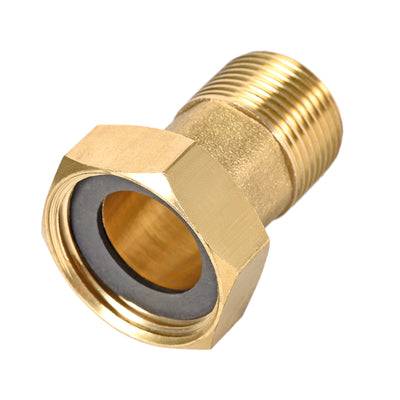 Harfington Uxcell Brass Pipe Fitting, Hex Nipple, G3/4 Male x G1 Female Threaded Connector Water Meter Coupling 49mm Length