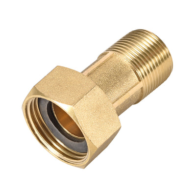 Harfington Uxcell Brass Pipe Fitting, Hex Nipple, G3/4 Male x G1 Female Threaded Connector Water Meter Coupling 60mm Length